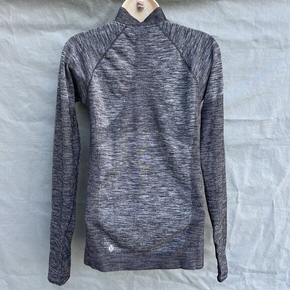 Lululemon Gray Heathered Jacket Long Sleeves Quarter Zip Pullover - Picture 2 of 5